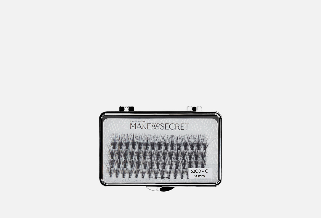 

Пучки для ресниц 14 мм MAKE UP SECRET, Черный, Silk cluster lashes S20D-C 60 шт