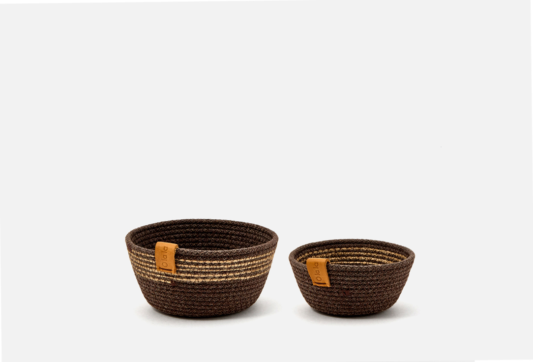 Изображение товара Набор мини-корзин Olala Home Шоколад-джут для хранения и декора