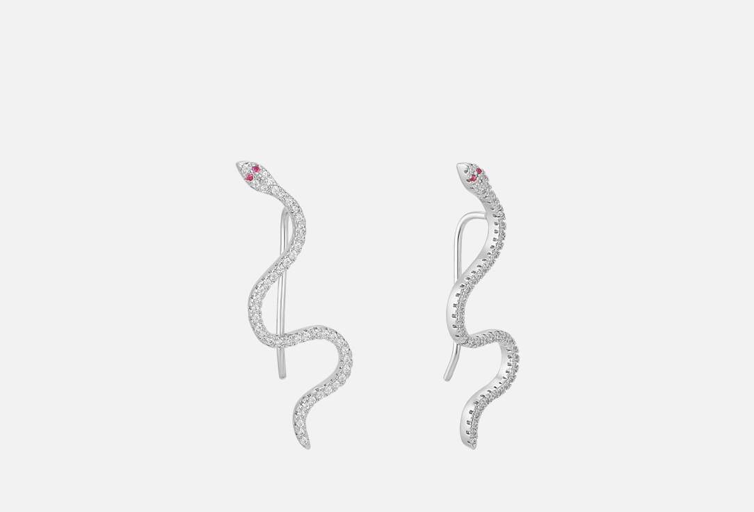 Изображение товара Серьги-каффы серебряные JUVEDEL змея с фианитами