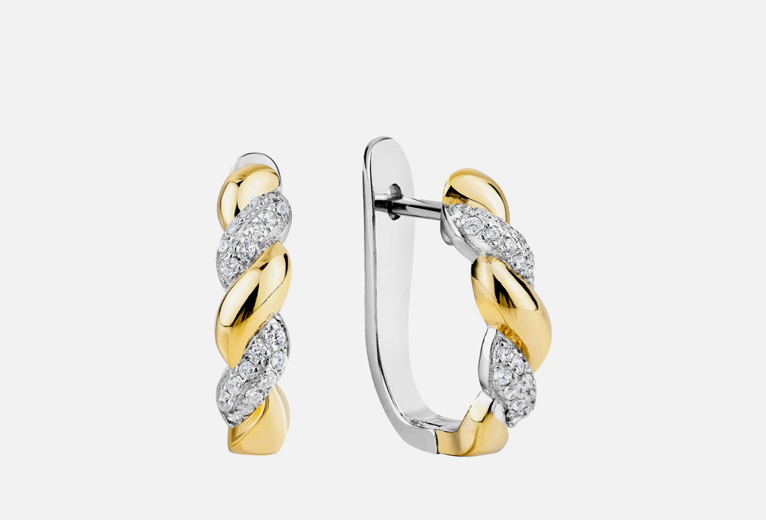 Изображение товара Серьги серебряные JUVEDEL позолоченные с фианитами