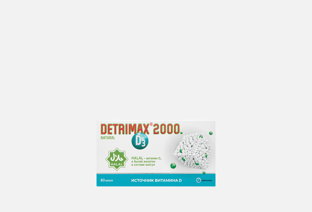 

Витамин D3 DETRIMAX, Natural Vitamin D3 Halal 60 шт