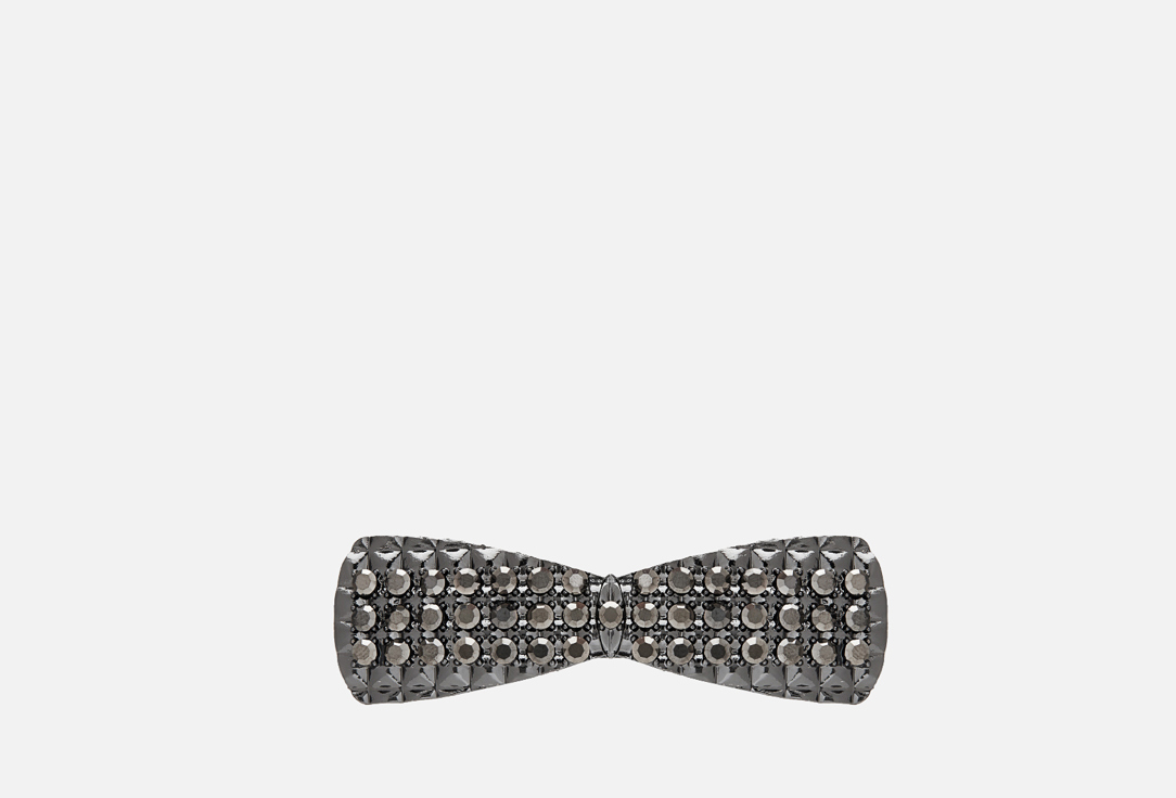 

заколка-бант со стразами ЮЖНАЯ КОРЕЯ, Серебристо-черный 1 шт