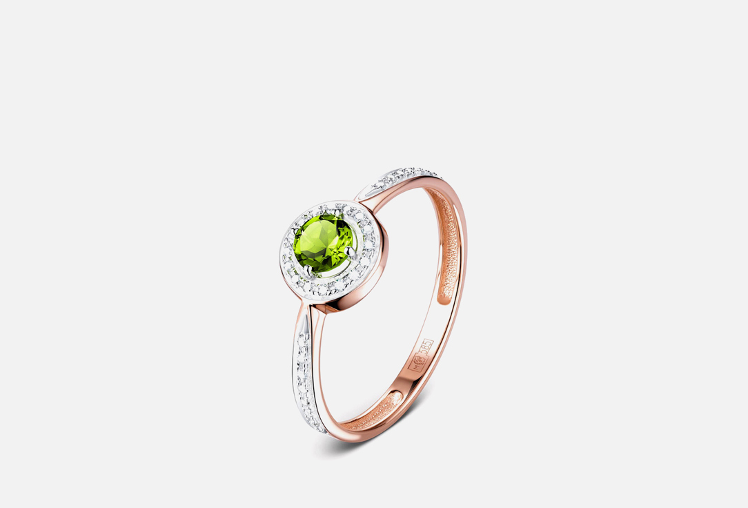 Изображение товара Золотое кольцо Alexandra Gr с бриллиантами и хризолитами 585 пробы