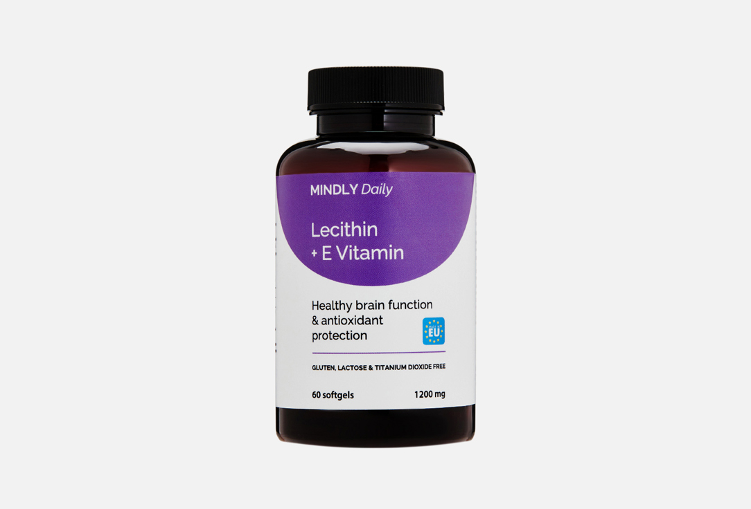 

БАД для здоровья печени MINDLY, Лецитин и Витамин Е в капсулах 60 шт