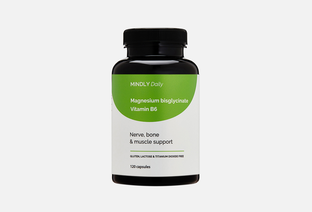 

комплекс витаминов и минералов MINDLY, Магний бисглицинат и Витамин B6 в капсулах 120 шт