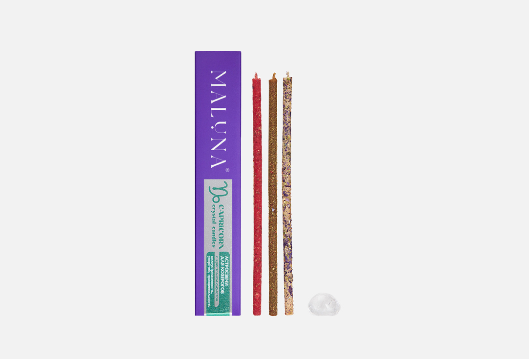 

Астро-свечи с кристаллом-амулетом MALUNA, Для Козерогов 9 шт