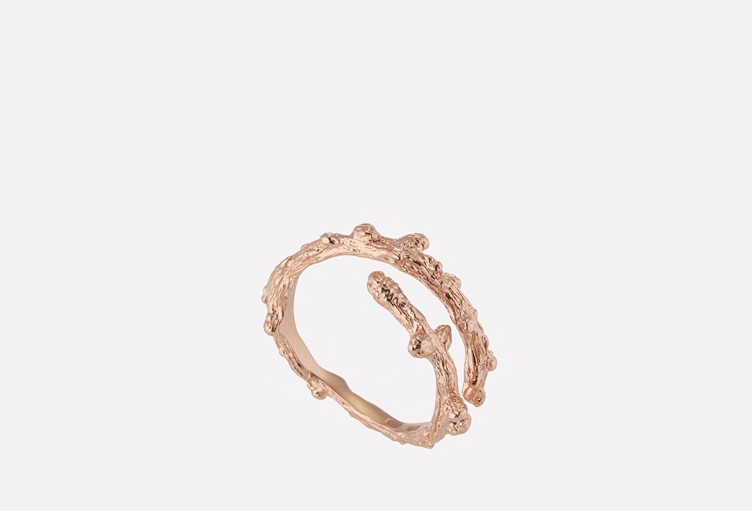 Изображение товара Серебряное кольцо Веточка Лиственницы с позолотой и патинированием 925 пробы