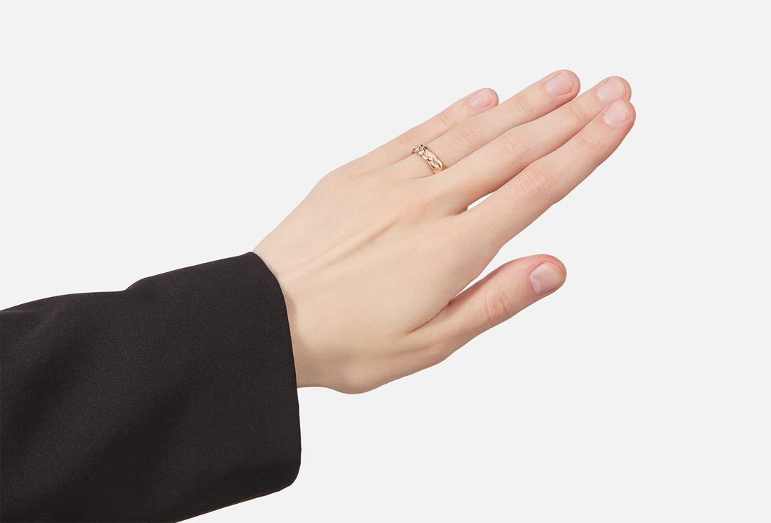 

Кольцо серебряное SHU SHA, Косы позолота 19 мл