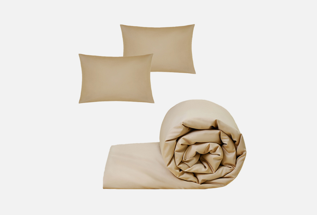 Изображение товара Комплект постельного белья Divnaya Iva песочный евро 200х200 и 50х70, хлопок