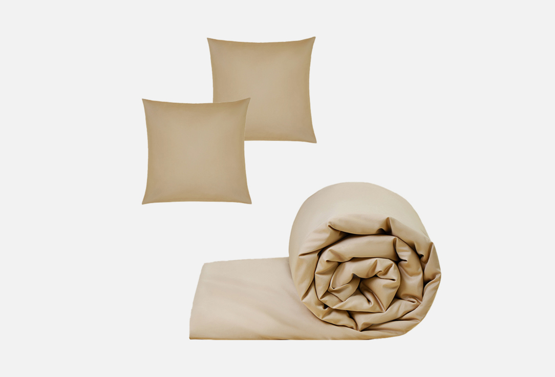 Изображение товара Комплект постельного белья Divnaya Iva песочный, с наволочкой 60х60, евро