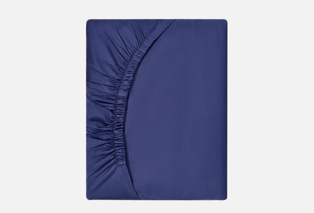 Изображение товара Простынь на резинке Divnaya Iva 200x200 см натуральный хлопок синяя