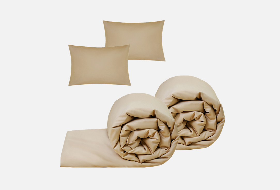 Изображение товара Комплект постельного белья Divnaya Iva песочный 50х70 семейный из хлопка