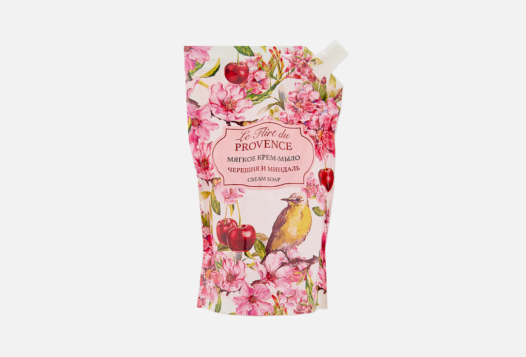 Изображение товара Мягкое крем-мыло для рук дой-пак Le Flirt Du Provence Черешня и миндаль