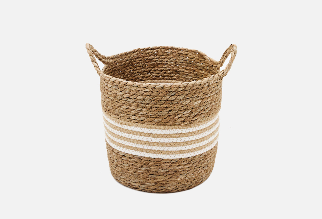 

Корзина для хранения NATURAL HOUSE, Коричневый, С ручками, Ява, натуральный белый, S 1 шт