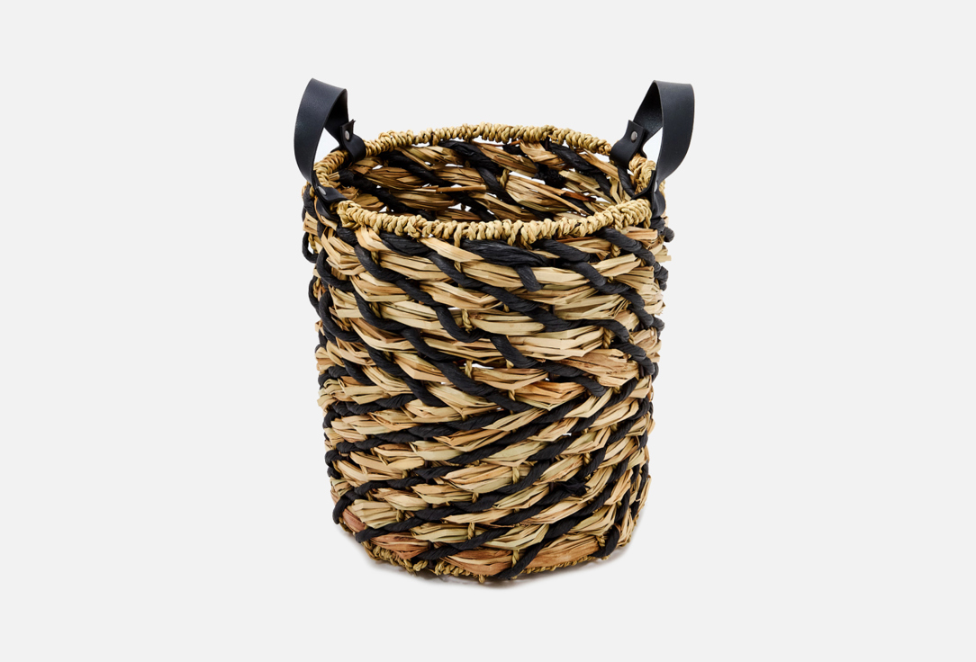 Изображение товара Корзина для хранения Natural House с ручками, Суматра, натуральный, черный