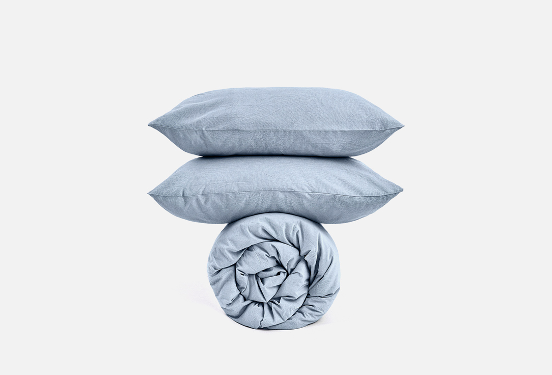 Изображение товара Комплект постельного белья MORФEUS Melange Blue-gray, евро