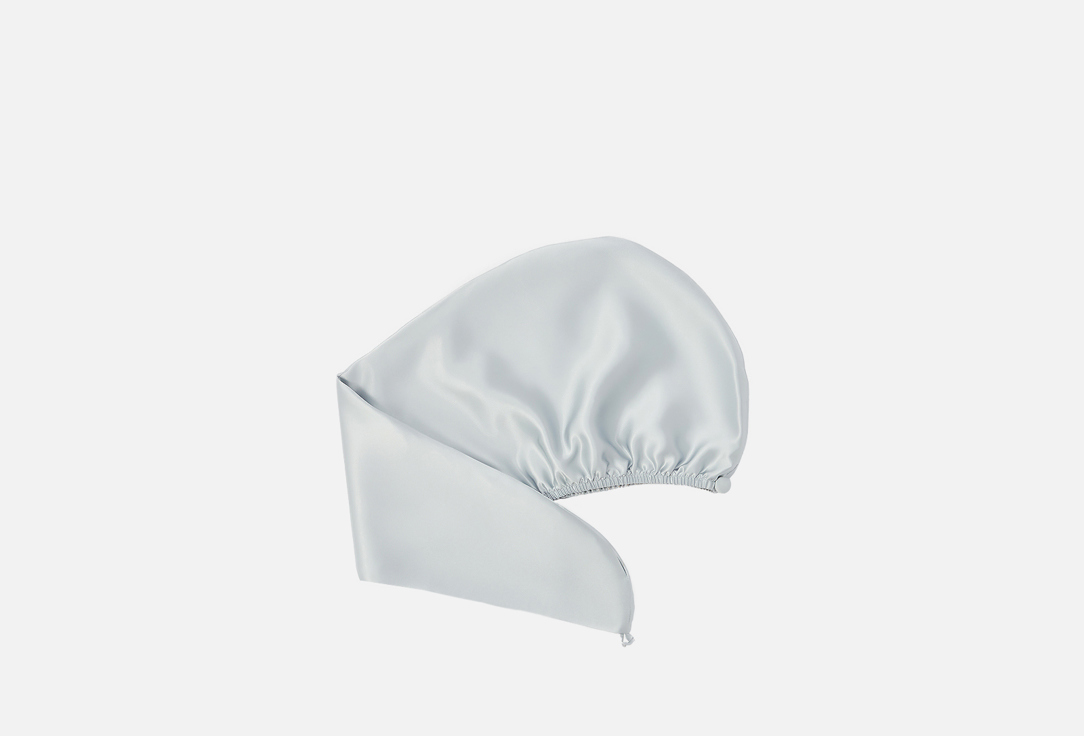 Изображение товара Шелковое полотенце-тюрбан для волос AYRIS SILK серебристо-голубой