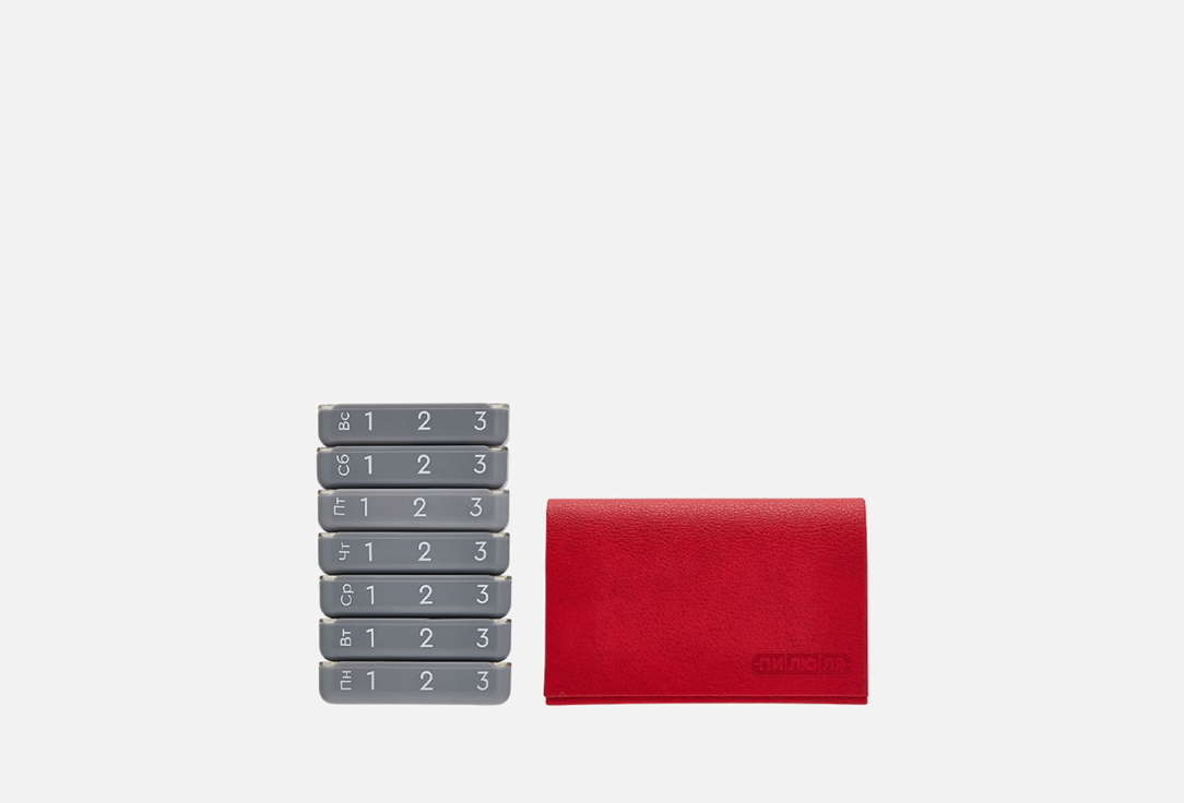 

Таблетница ПИЛЮЛЯ, Премиум красная 1 шт