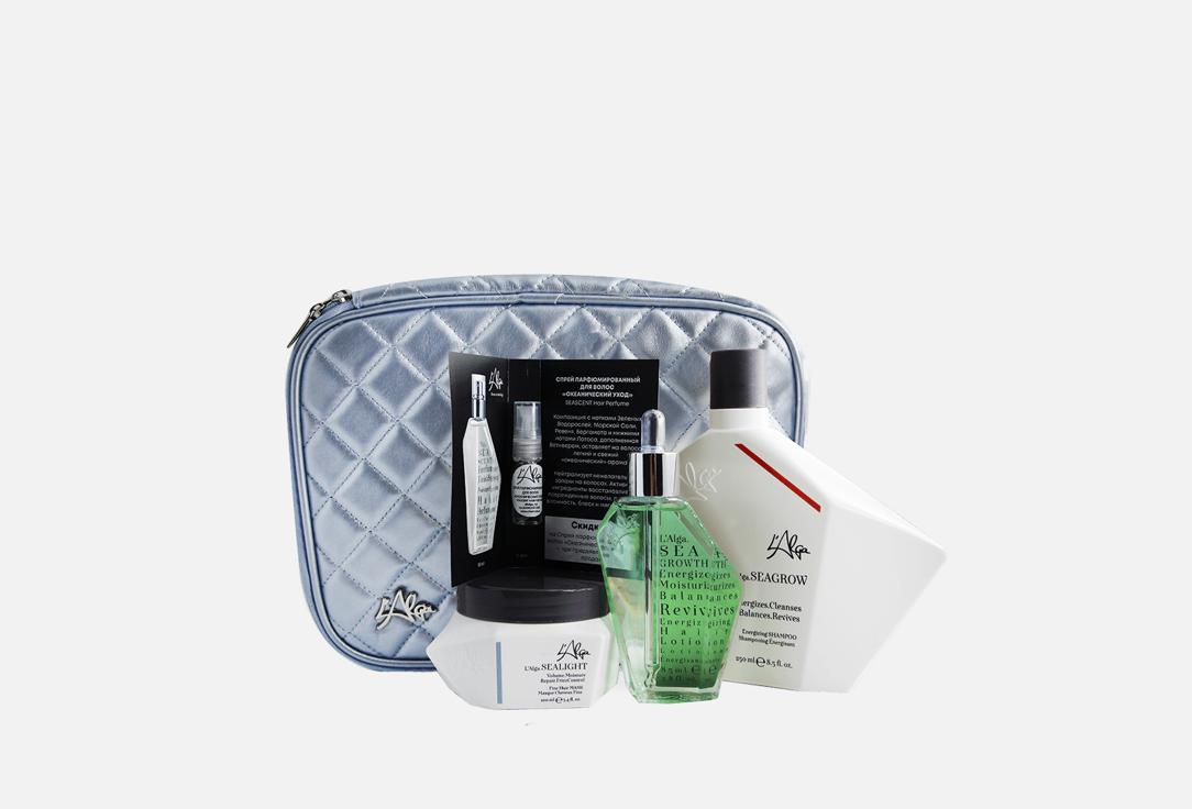 

Набор для стимулирования роста волос L'ALGA, SEASCALP Beauty Bag 4 шт