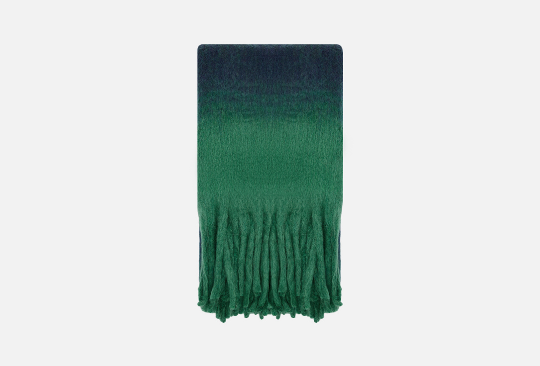 Изображение товара Плед Moroshka Shangri La 110х170 зеленый и синий шерсть акрил Индия