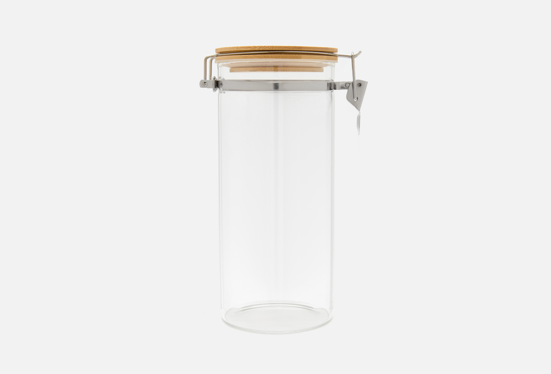 Изображение товара Герметичная банка Kimberly из боросиликатного стекла с деревянной крышкой 1500 мл