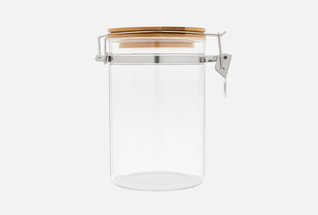 Изображение товара Герметичная банка Kimbery из боросиликатного стекла с деревянной крышкой 1000 мл