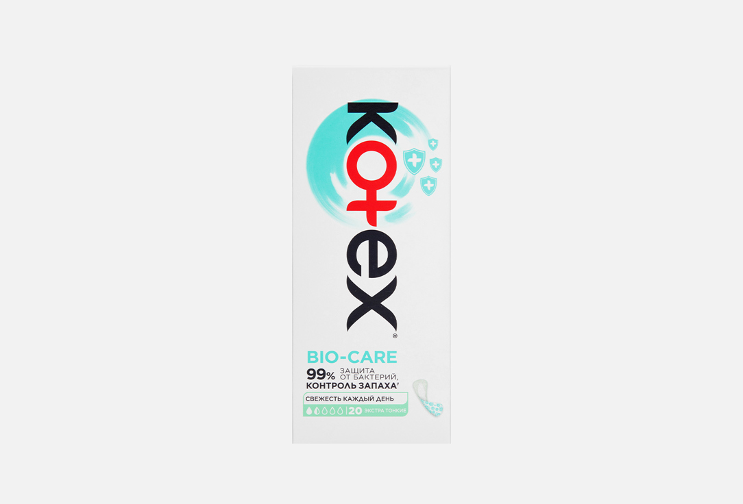 Изображение товара Ежедневные прокладки Kotex Bio-Care экстратонкие 20 шт для женщин
