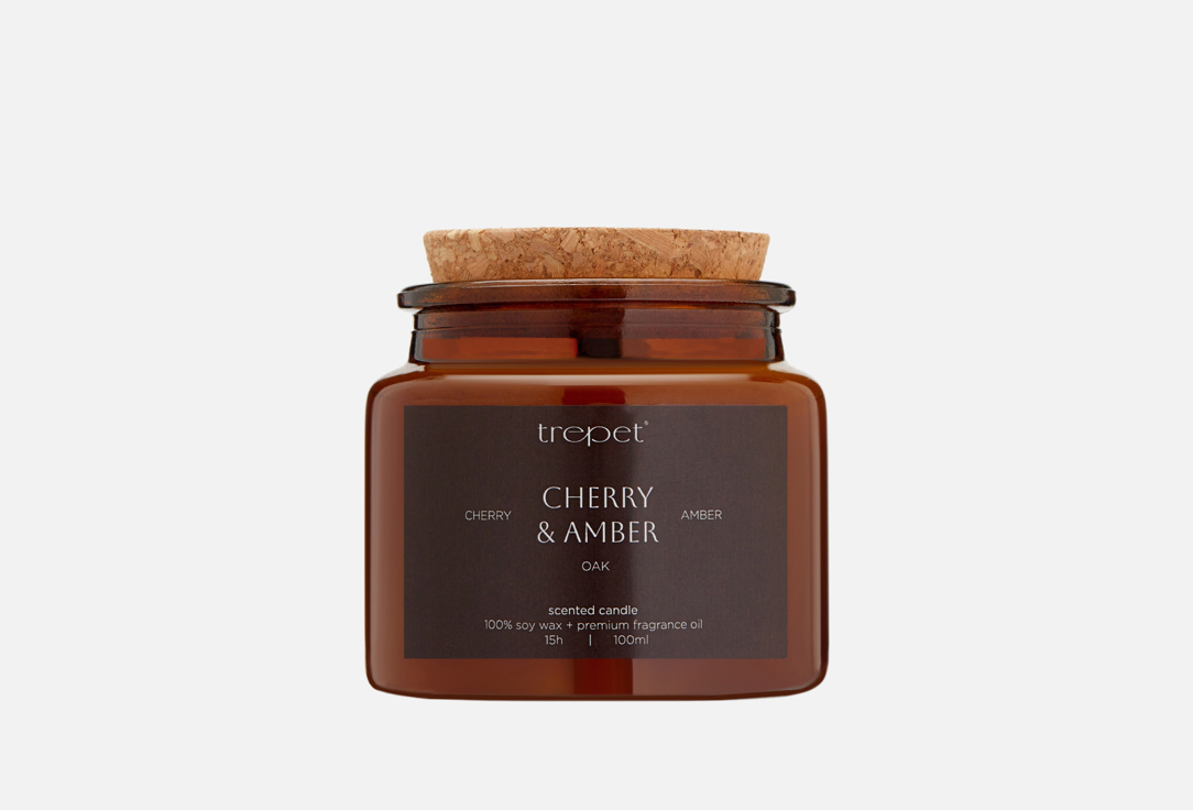 Изображение товара Ароматическая свеча Trepet cherry & amber 100 мл насыщенный аромат вишни и амбры