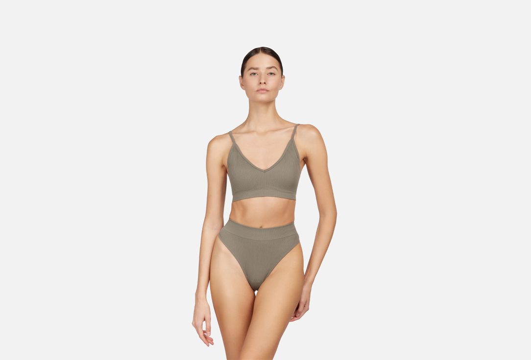 Изображение товара Стринги в рубчик Belle YOU Ribbed base серый