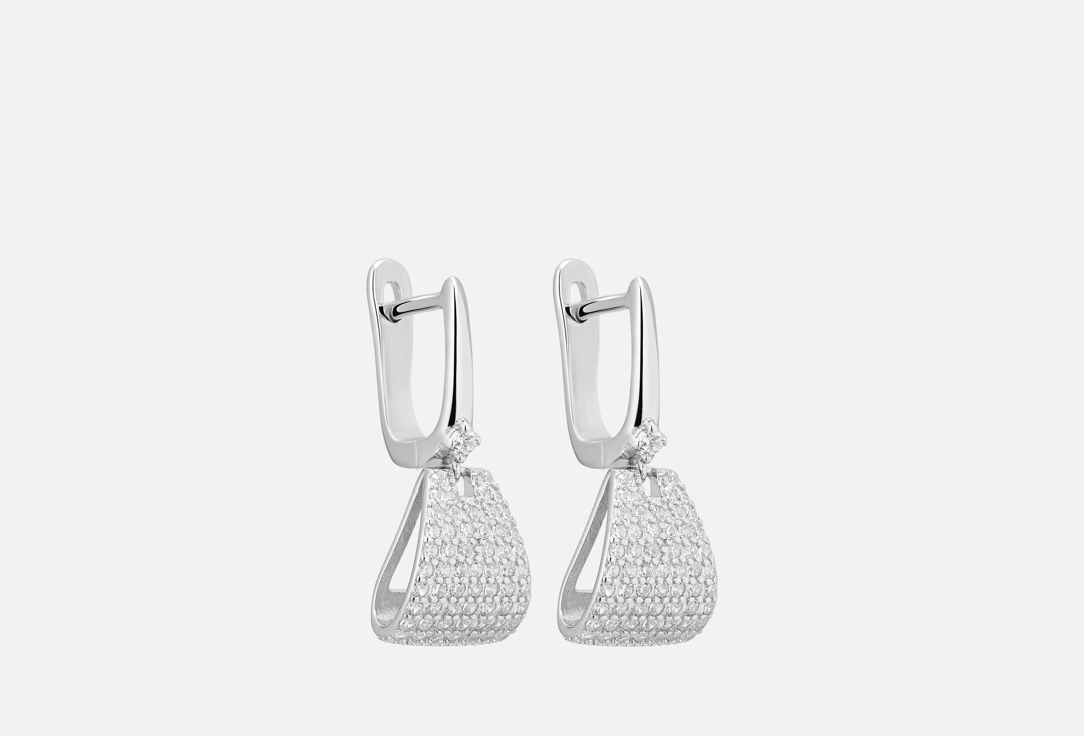 

Серьги серебряные JUVEDEL, С фианитами на английском замке 2 шт