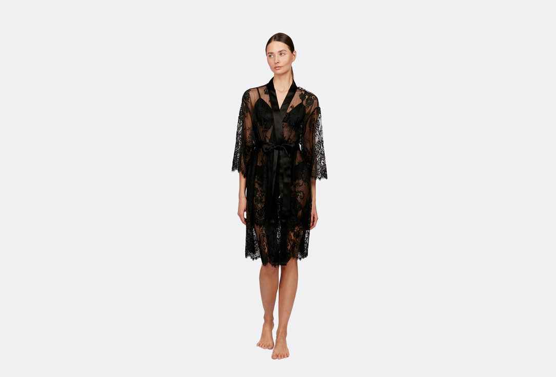 Изображение товара Кружевной халат silk lovers Черный
