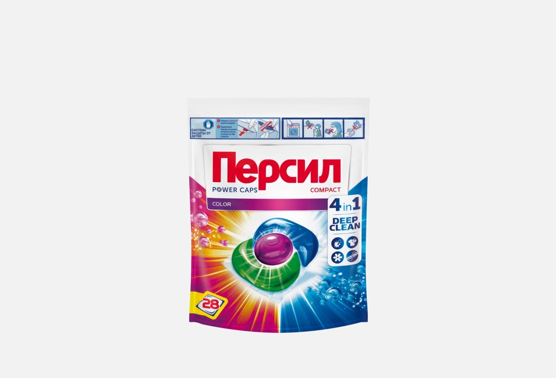 Изображение товара Капсулы для стирки Персил Power Caps Color 4в1 для цветных тканей 616 рублей