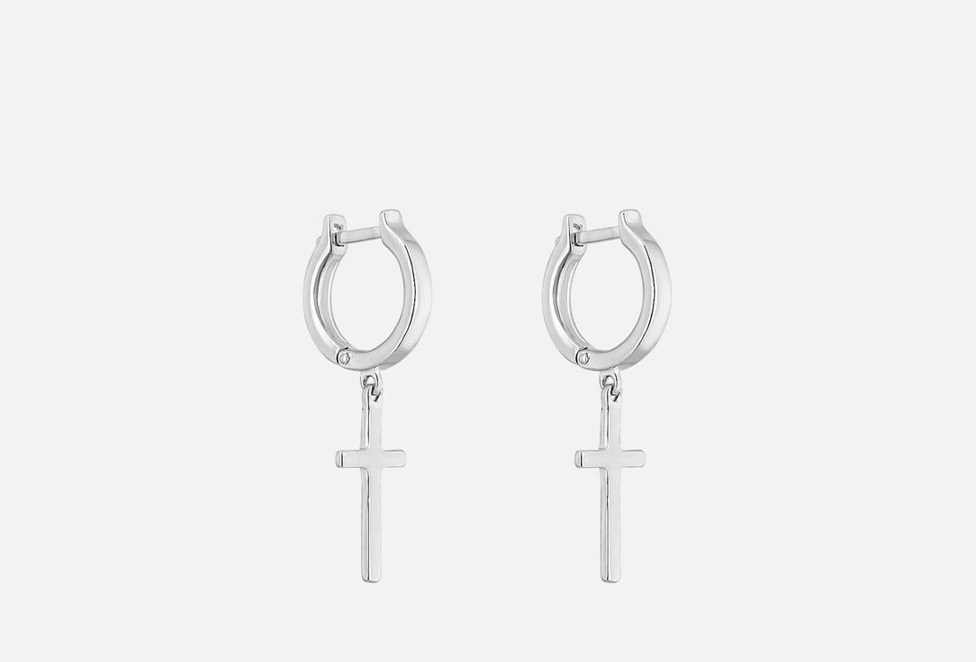 Изображение товара Серебряные серьги-подвесы Sokolnikov Cross 925 пробы унисекс стильные