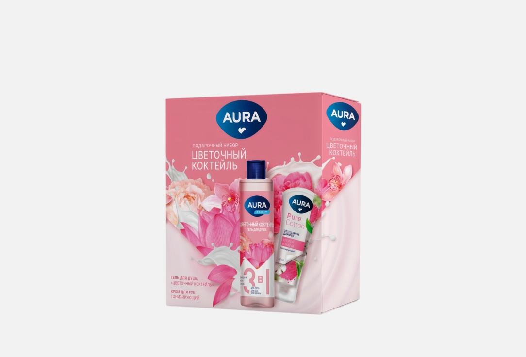 

Подарочный набор для ухода за телом и руками AURA, Цветочный коктейль 2 шт