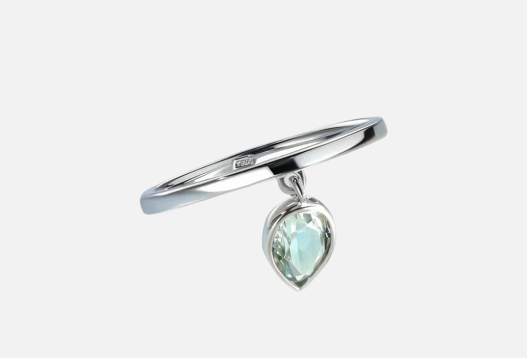 Изображение товара Кольцо серебряное SECRETS jewelry с каплей зелёного аметиста