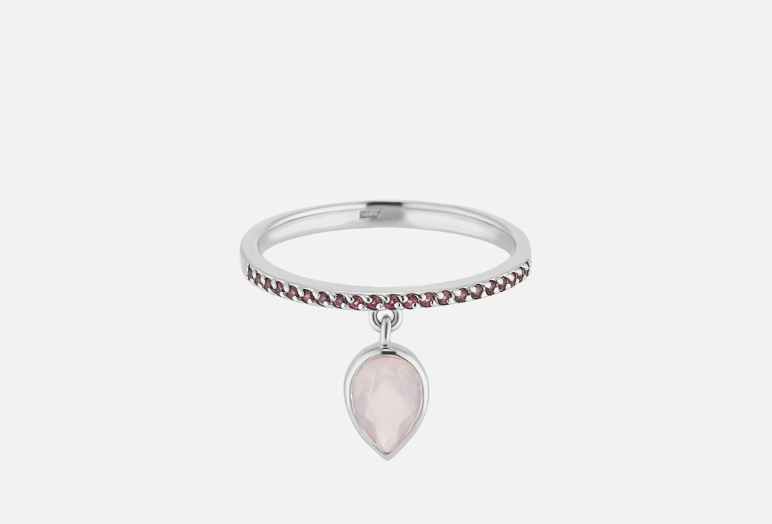 Изображение товара Кольцо-дорожка серебряное SECRETS jewelry с каплей розового кварца