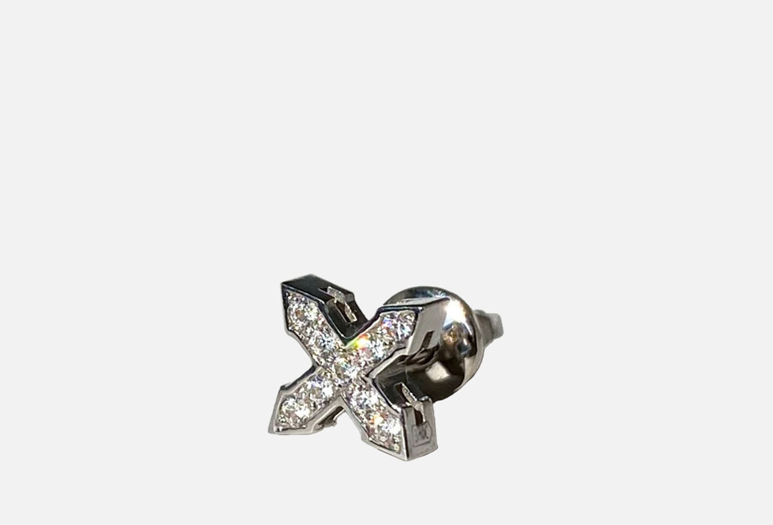 

Мини-пусета серебряная HANDS REMEMBER, Звезда glow с белыми фианитами 1 шт