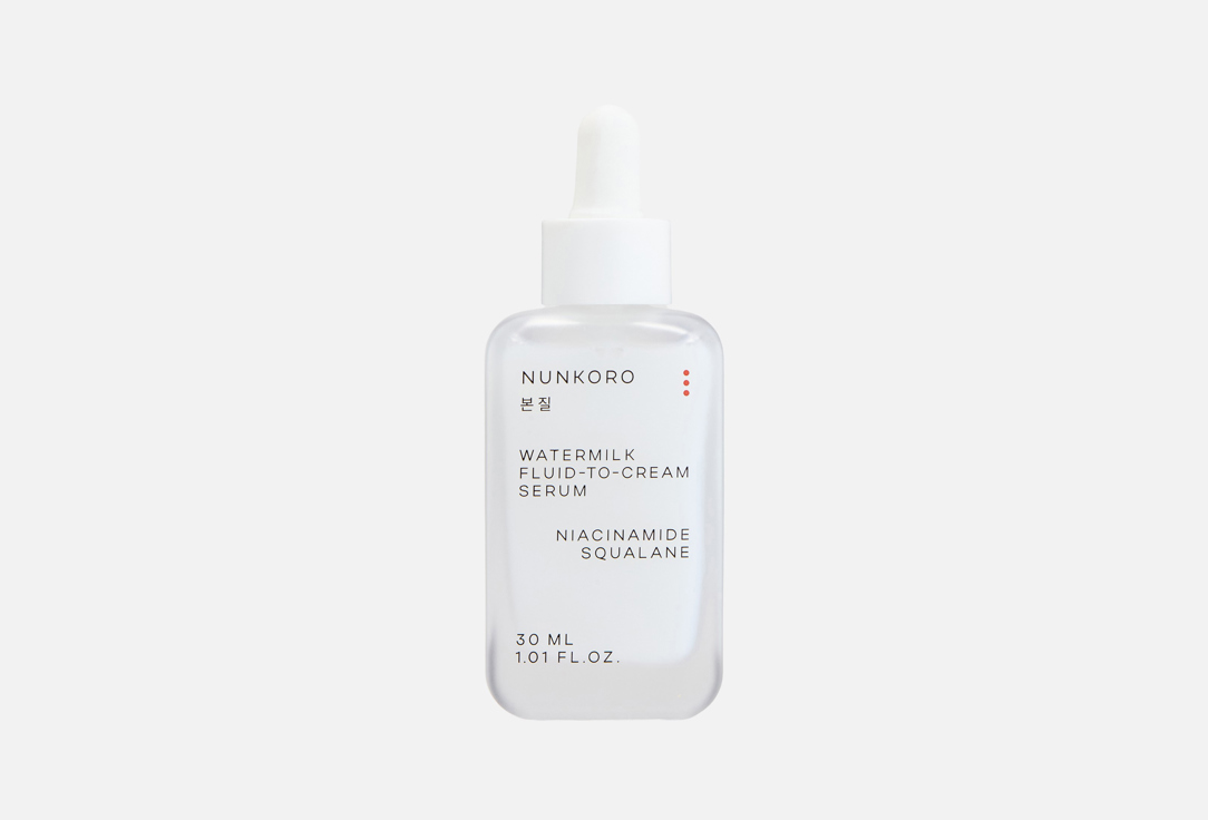 

Многофункциональная трансформирующаяся сыворотка-флюид NUNKORO, Watermilk fluid-to-cream serum 30 мл