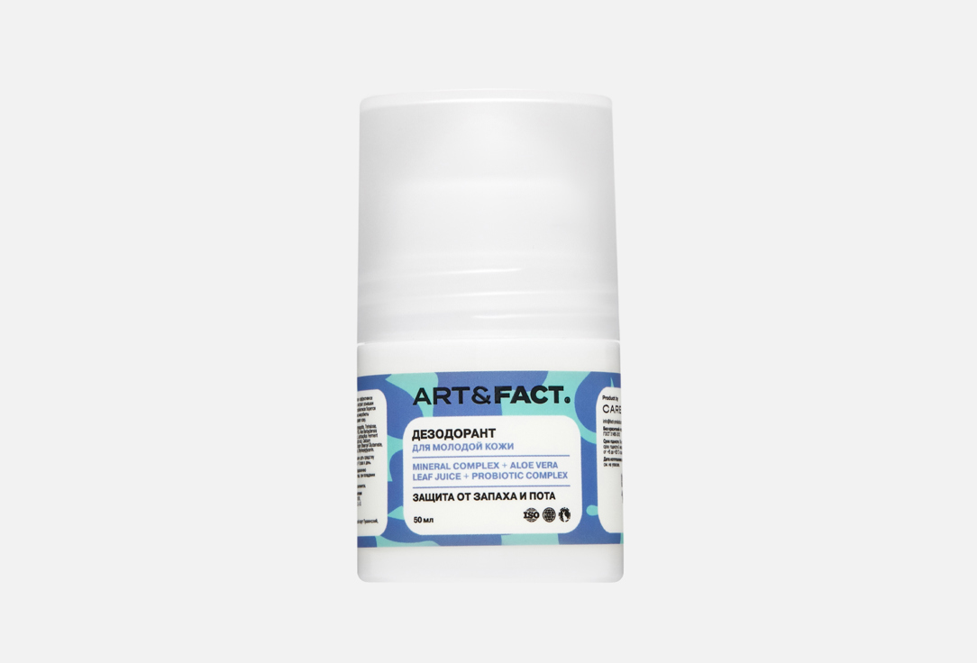 

Дезодорант для тела ART & FACT, Mineral Complex + Aloe Vera Leaf Juice + Probiotic Complex 50 мл