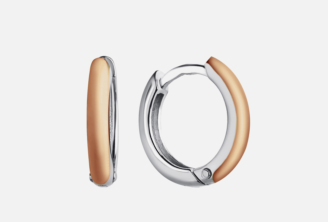 Изображение товара Серьги-кликеры серебряные Золото Русских Эмаль beige Родий