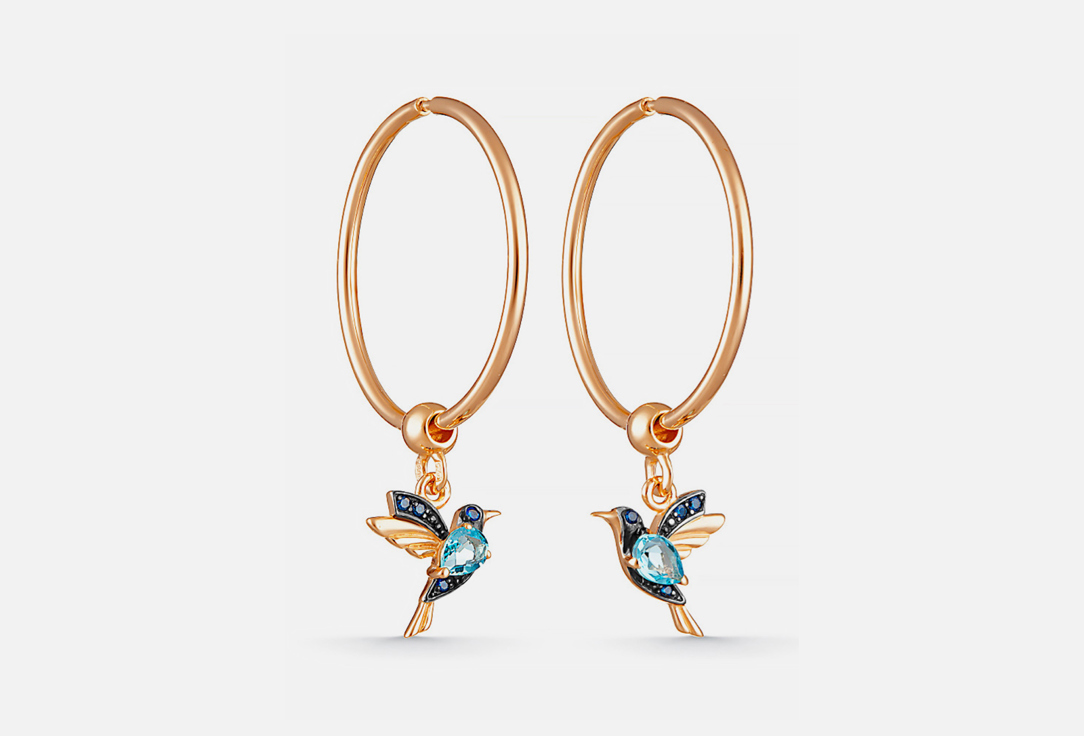 Изображение товара Серьги-конго серебряные Золото Русских Колибри позолота