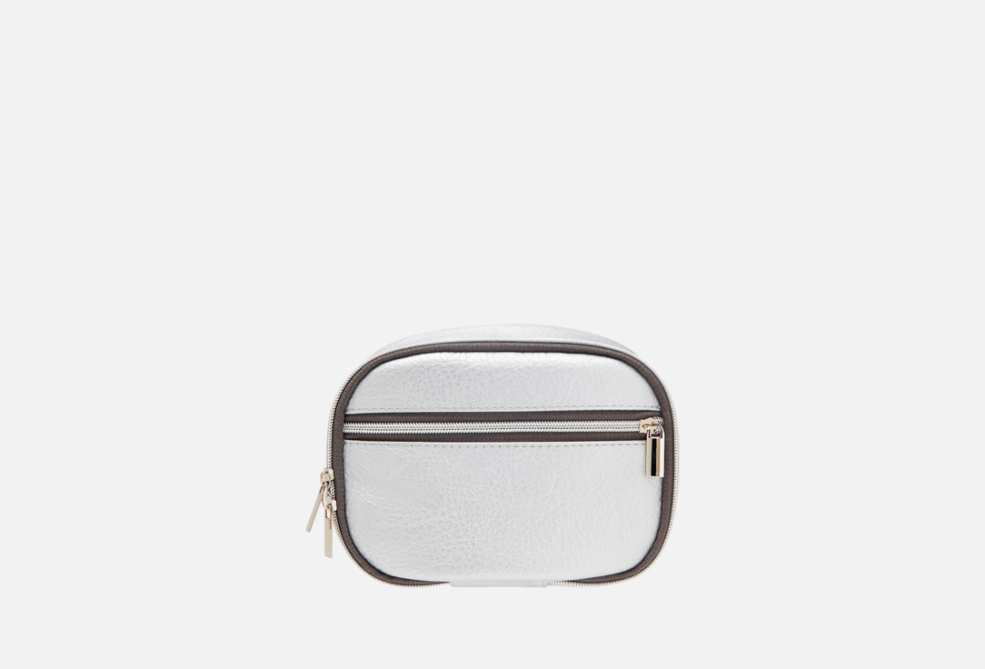 Изображение товара Косметичка GERLINKA серебро прямоугольная для косметики и принадлежностей