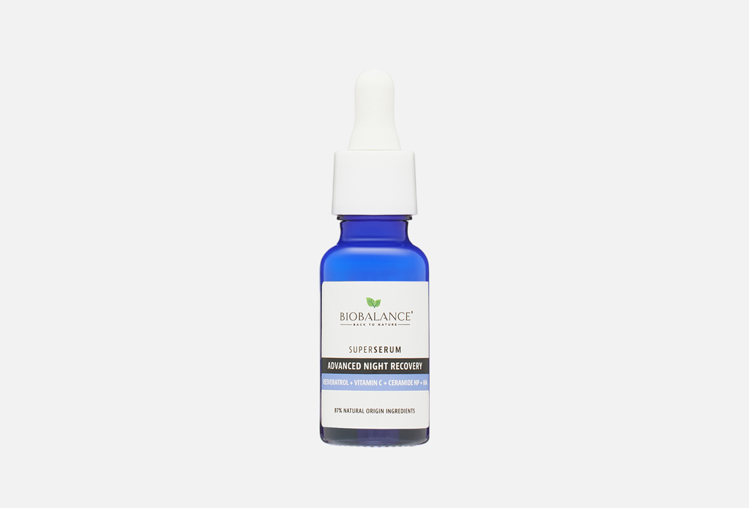 Ночная сыворотка для лица восстанавливающая BIOBALANCE OVERNIGHT RECOVERY CERAMIDE & RESVERATROL 30 мл