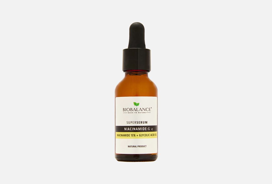 Сыворотка для лица BIOBALANCE NIACINAMIDE 15% & GLYCOLIC ACID 5% 30 мл