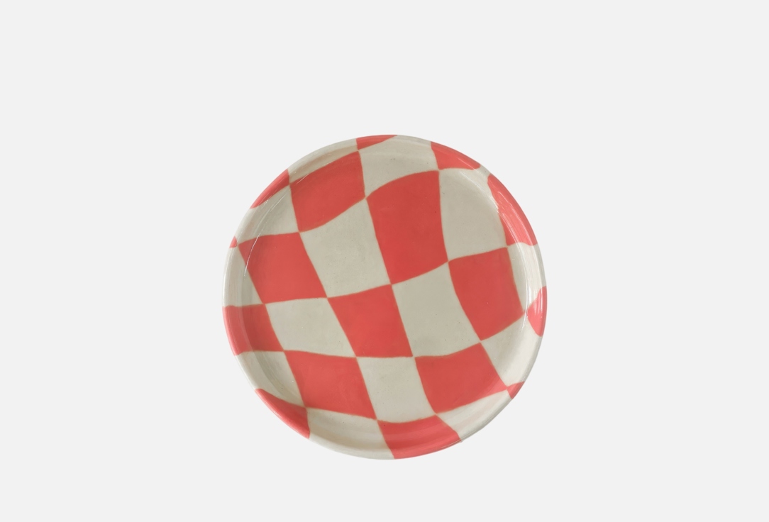 Изображение товара Тарелка Moroz Ceramics Розовая клеточка