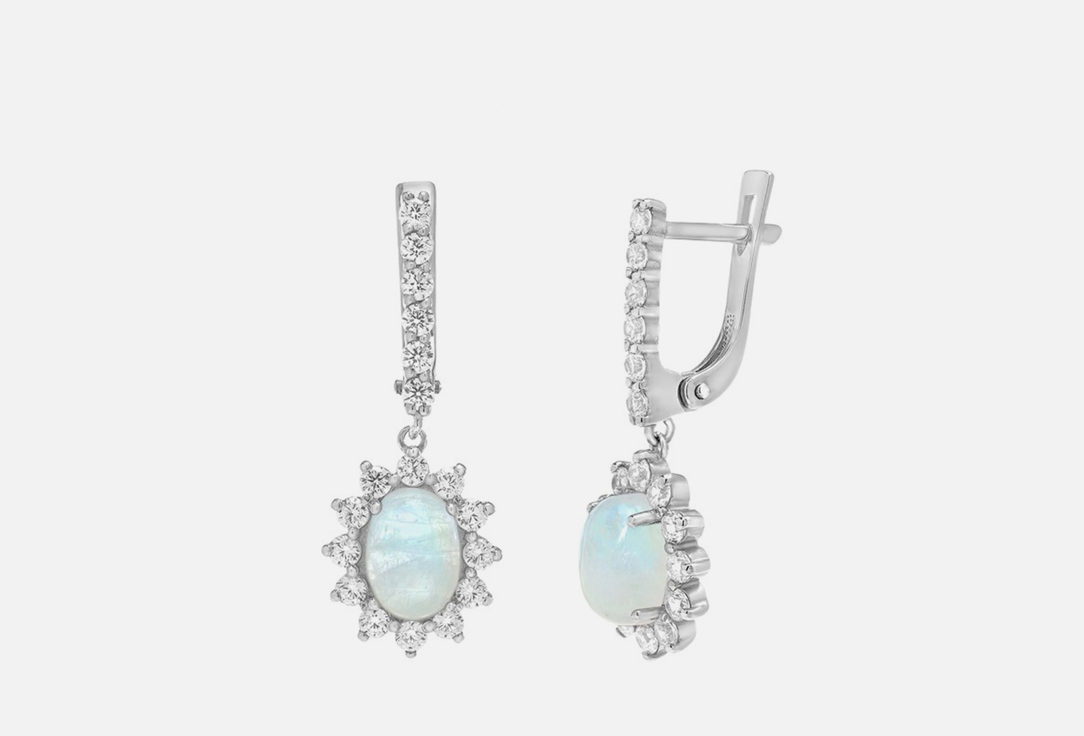 Moonstone and cubic zirconia 2 шт