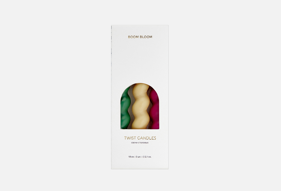 

Набор столовых свечей BOOMBLOOM, Twist, Late dinner 3 шт