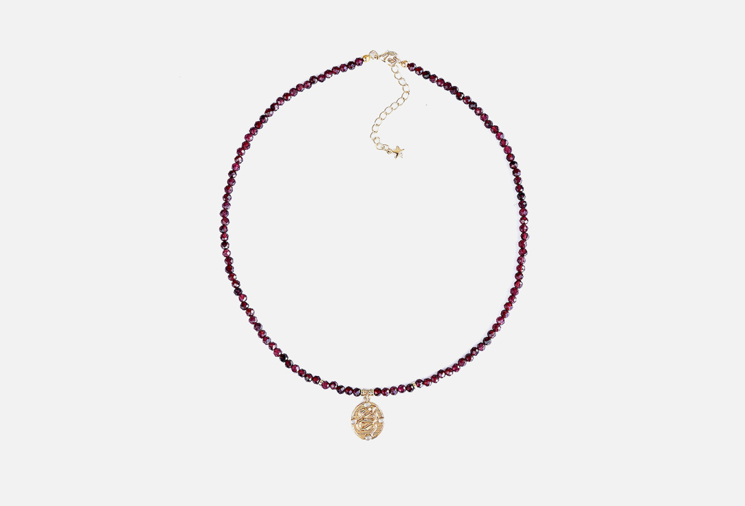 Изображение товара Чокер LITTLE MYSTERY Змея Лилит из граната и фианита с золотым покрытием