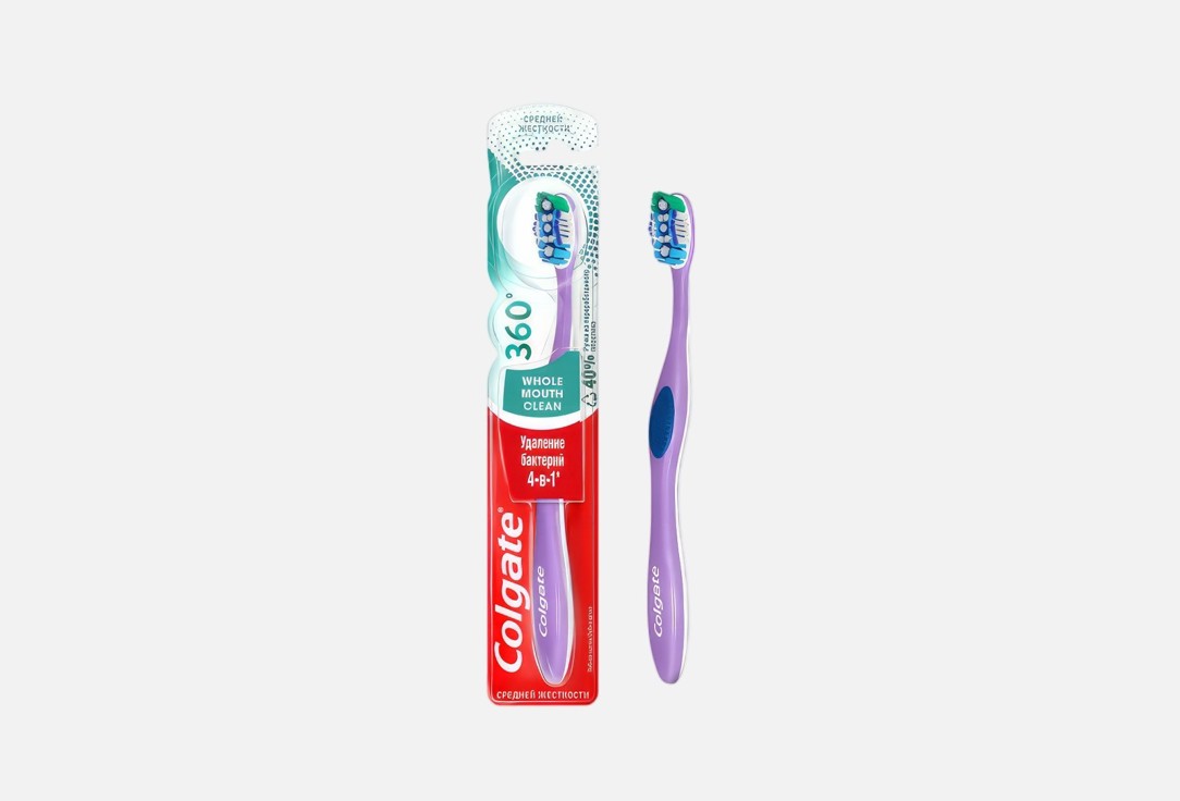 Изображение товара Зубная щетка средней жесткости Colgate 360º Суперчистота всей полости рта