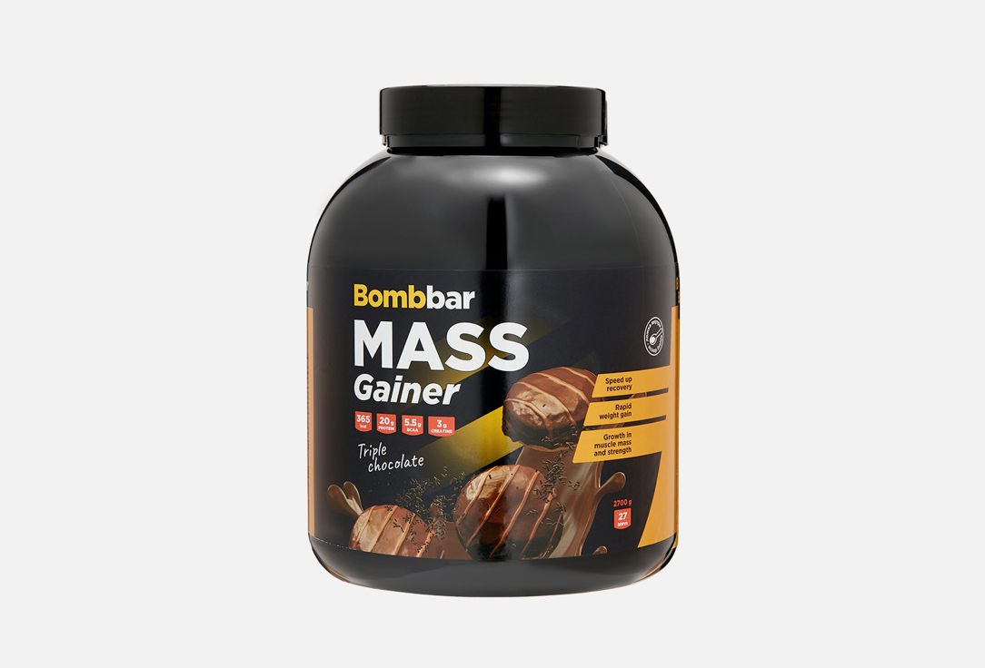 Изображение товара Гейнер для набора мышечной массы BOMBBAR Тройной шоколад 2700 г
